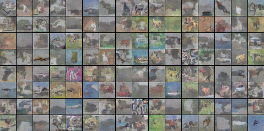 Sample grid: natural-image samples from a spike-and-slab RBM, shown as a tiled qualitative generation result.